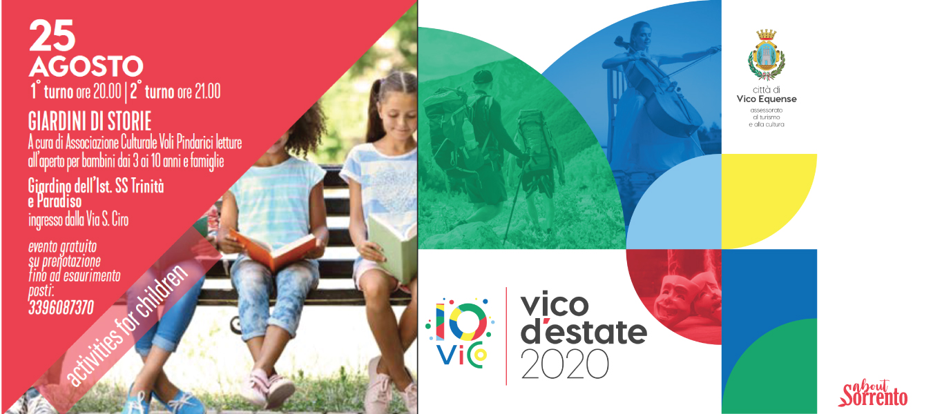 Torna “Giardini di storie”: racconti per bambini a Vico d’Estate 2020