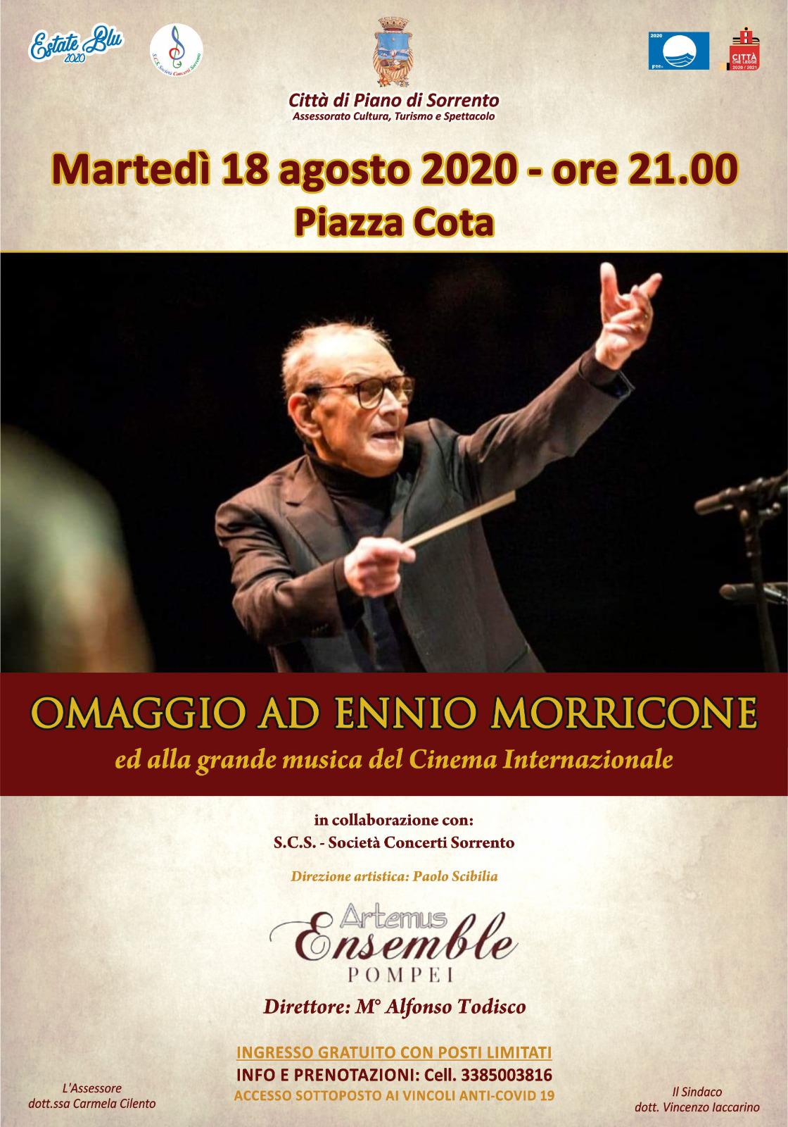 Estate Blu 2020: Omaggio ad Ennio Morricone a Piano di Sorrento