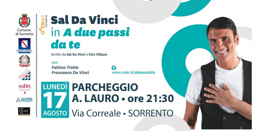 Sal da Vinci in concerto a Sorrento il 17 agosto