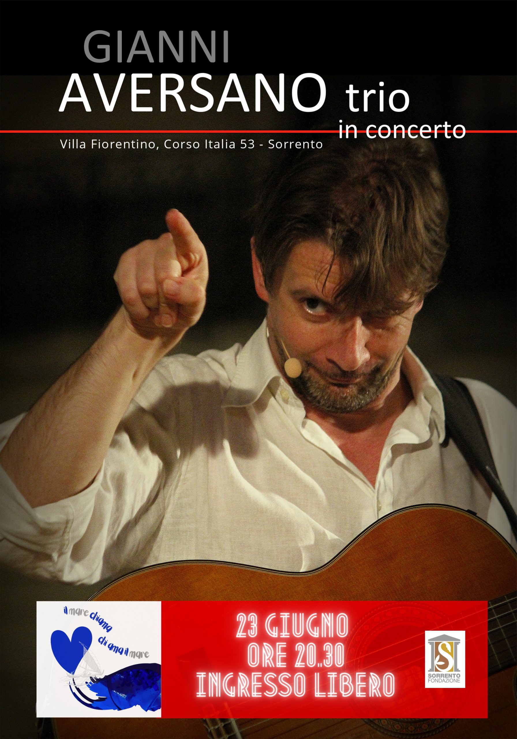 Eventi Sorrento 23 giugno: Gianni Aversano in concerto