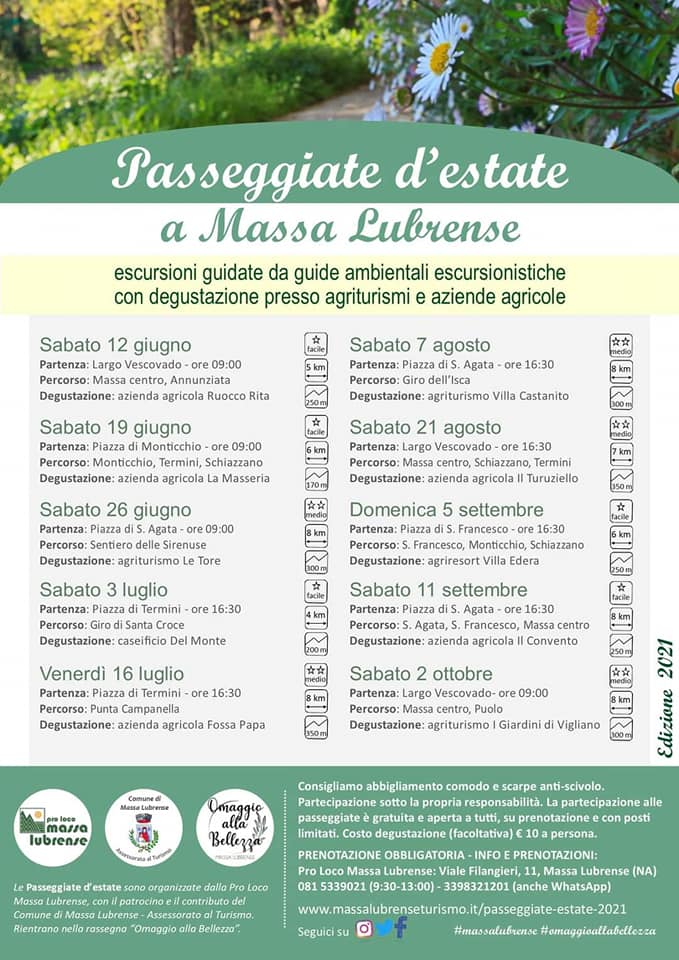 Passeggiate d'estate a Massa Lubrense guide gratutite 2021