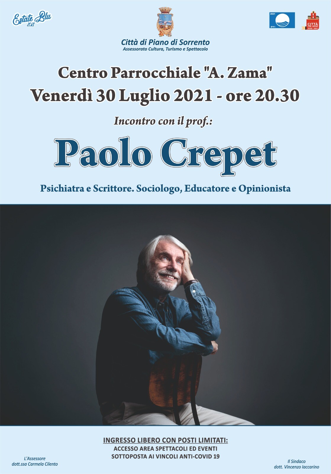 Eventi Estate 2021 Piano di Sorrento: incontro con Paolo Crepet