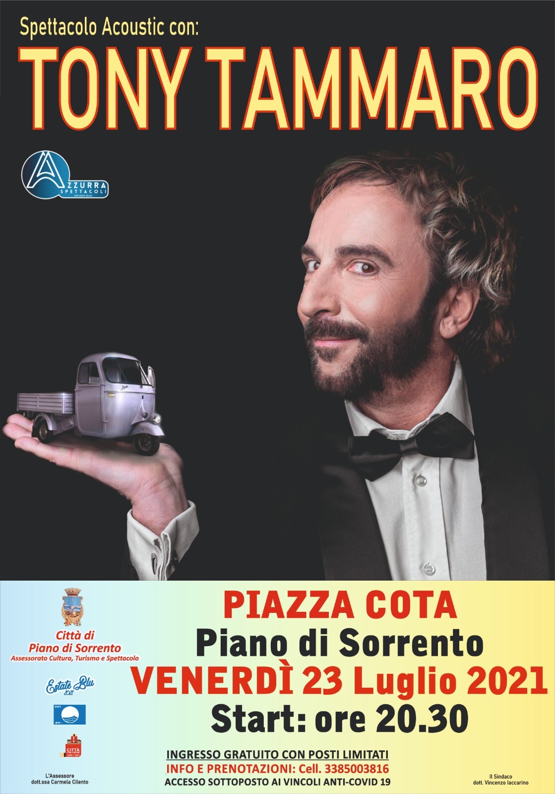 Eventi Estate 2021 Piano di Sorrento: concerto Tony Tammaro