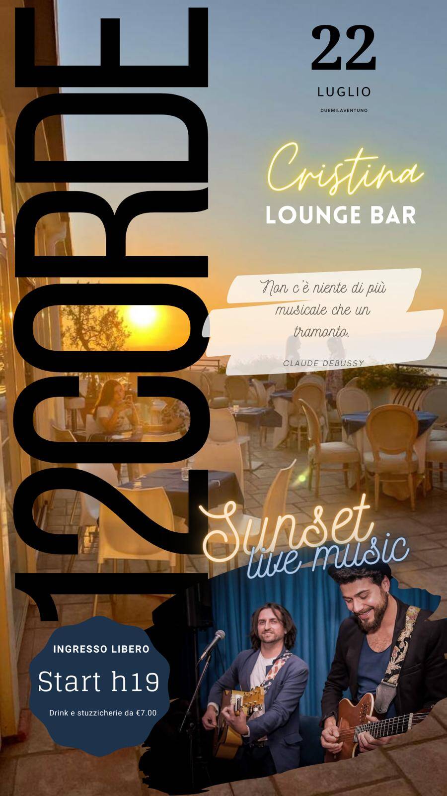 Aperitivo a Sorrento: Giovedì 22 Luglio al Cristina Lounge Bar
