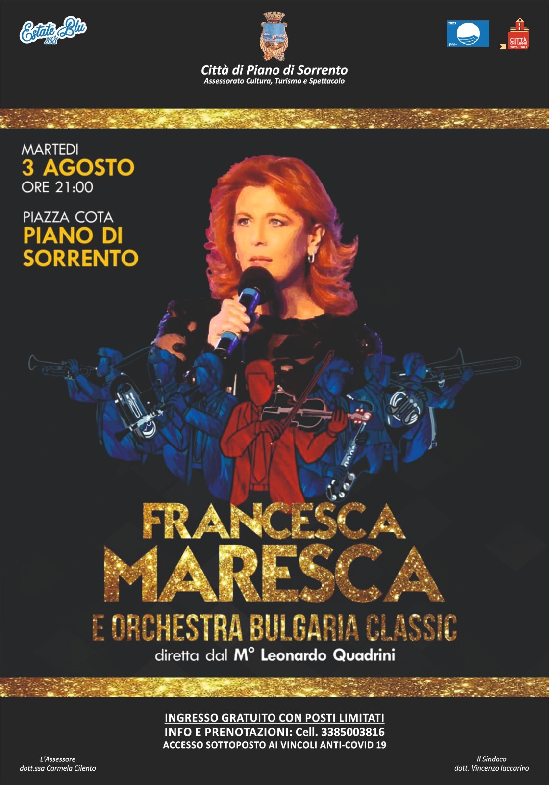Eventi Estate 2021 Piano di Sorrento: Francesca Maresca & Orchesta Bulgaria Classic in concerto