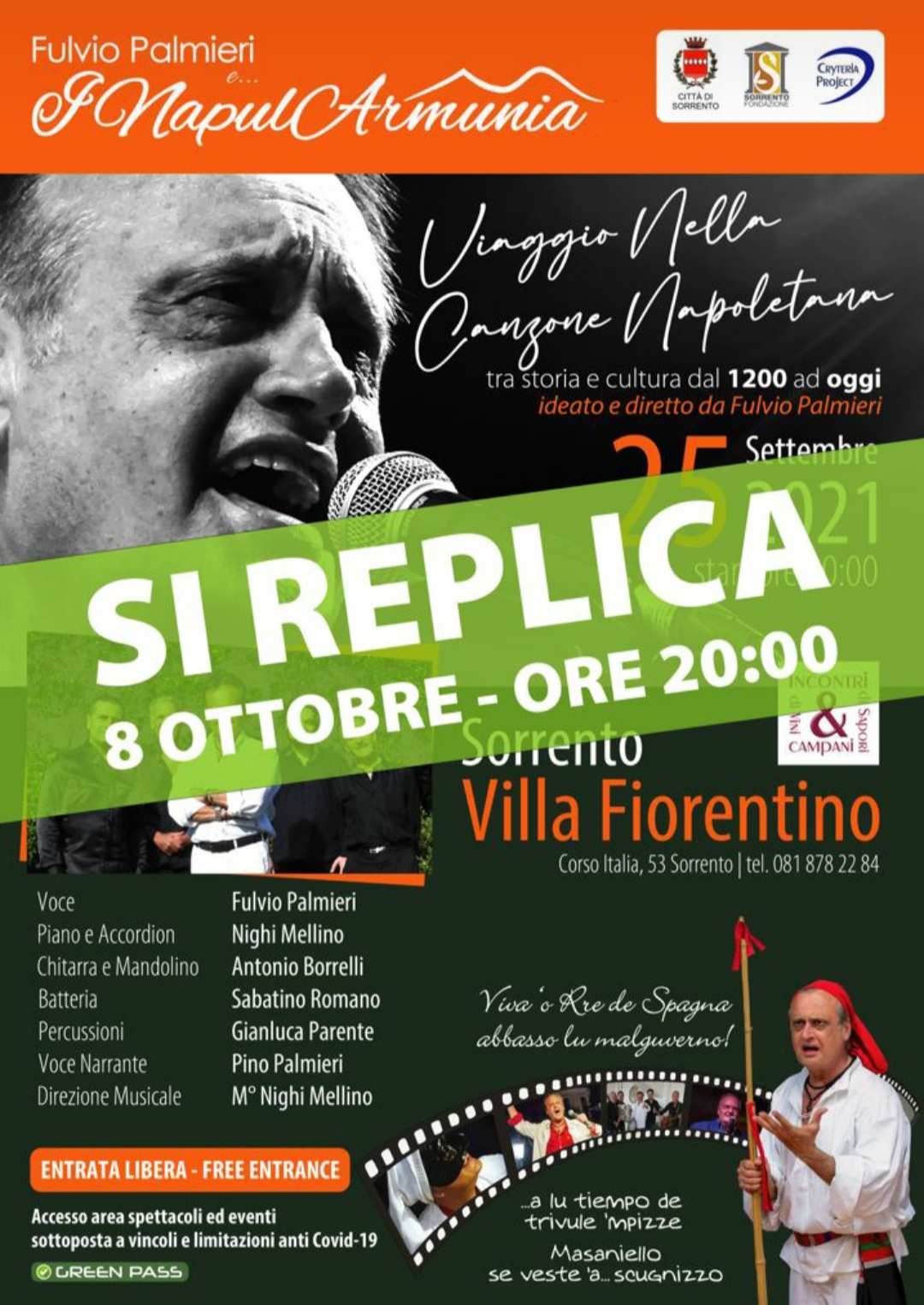 Eventi settembre 2021 Sorrento: “Viaggio nella canzone napoletana”