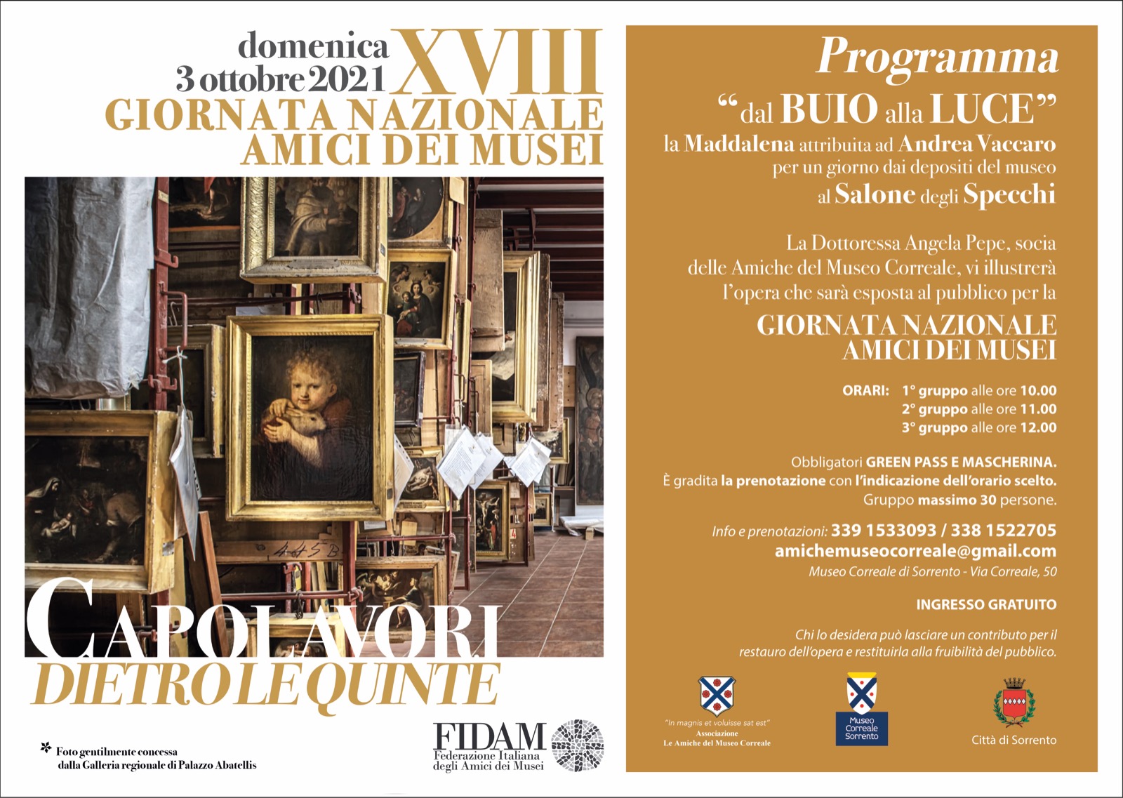 Eventi ottobre 2021 Sorrento: visite gratuite al Museo Correale