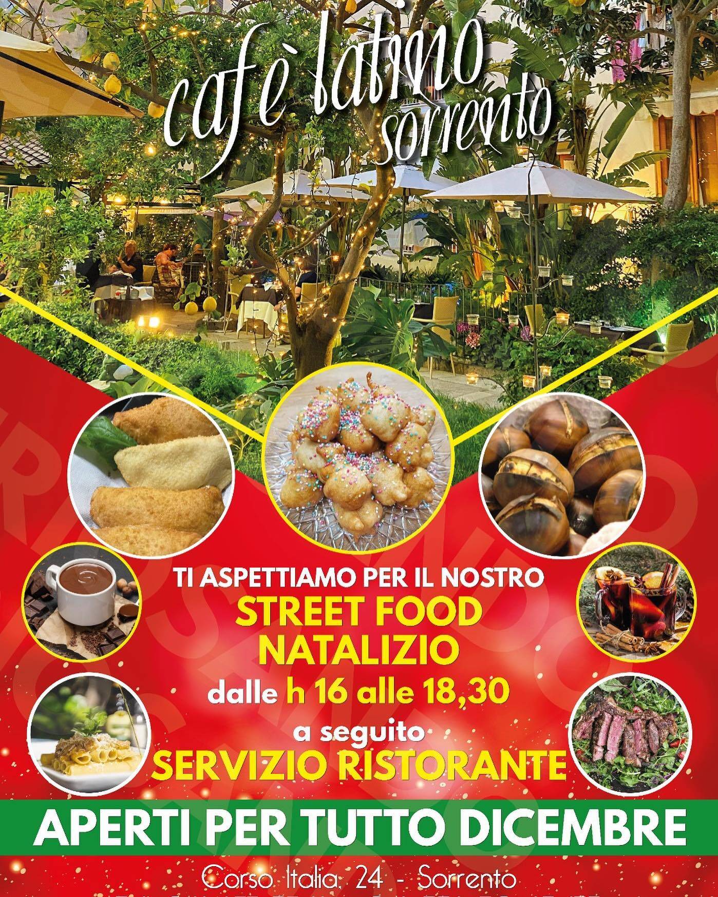 Eventi dicembre 2021 Sorrento: Street food di Natale al Cafè latino
