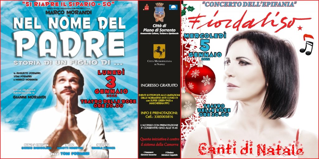 Eventi gratuiti gennaio 2022 Piano di Sorrento spettacolo Marco Morandi e Fiordaliso