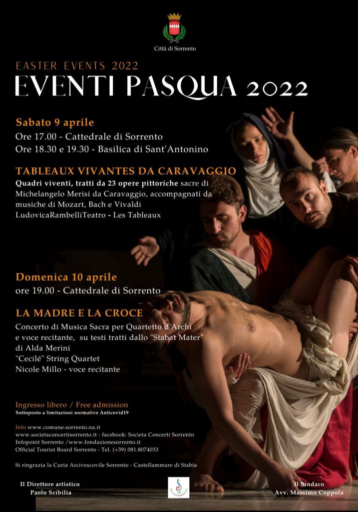 Eventi Pasqua Sorrento weekend delle Palme 2022 Tableaux Vivantes da Caravaggio