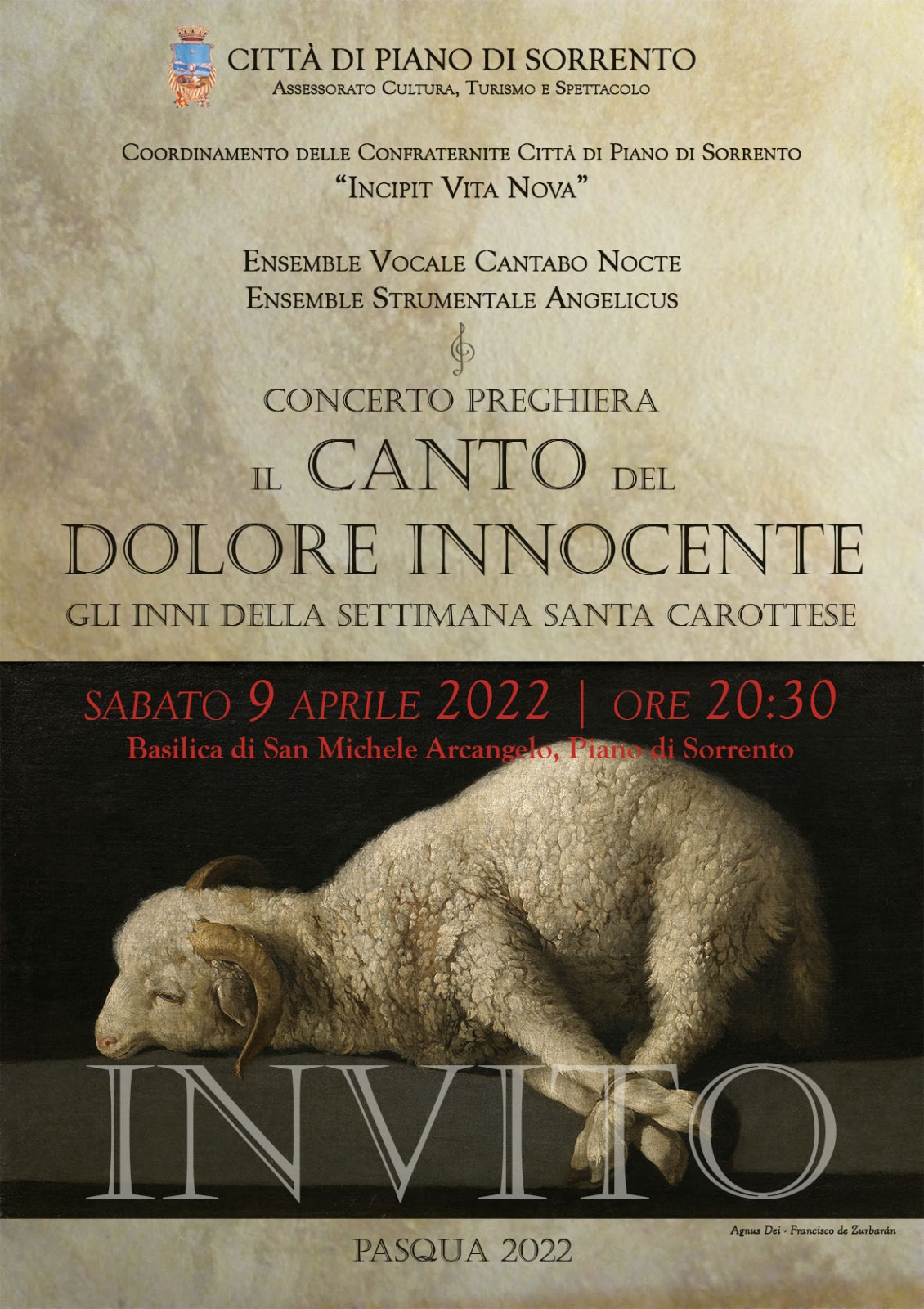 Eventi Pasqua 2022 Piano di Sorrento: concerto “Il Canto del dolore Innocente”