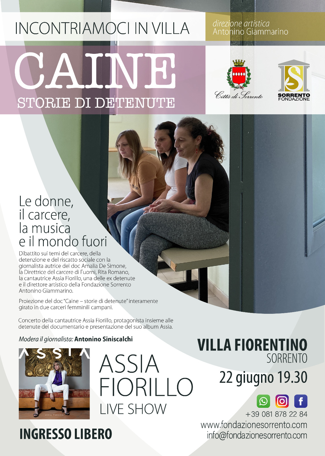 Eventi estate 2022 Sorrento: “Caine” docufilm + Assia Live Show