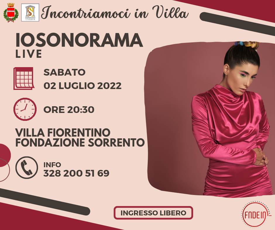 Eventi luglio Sorrento: concerto live di Iosonorama a Villa Fiorentino
