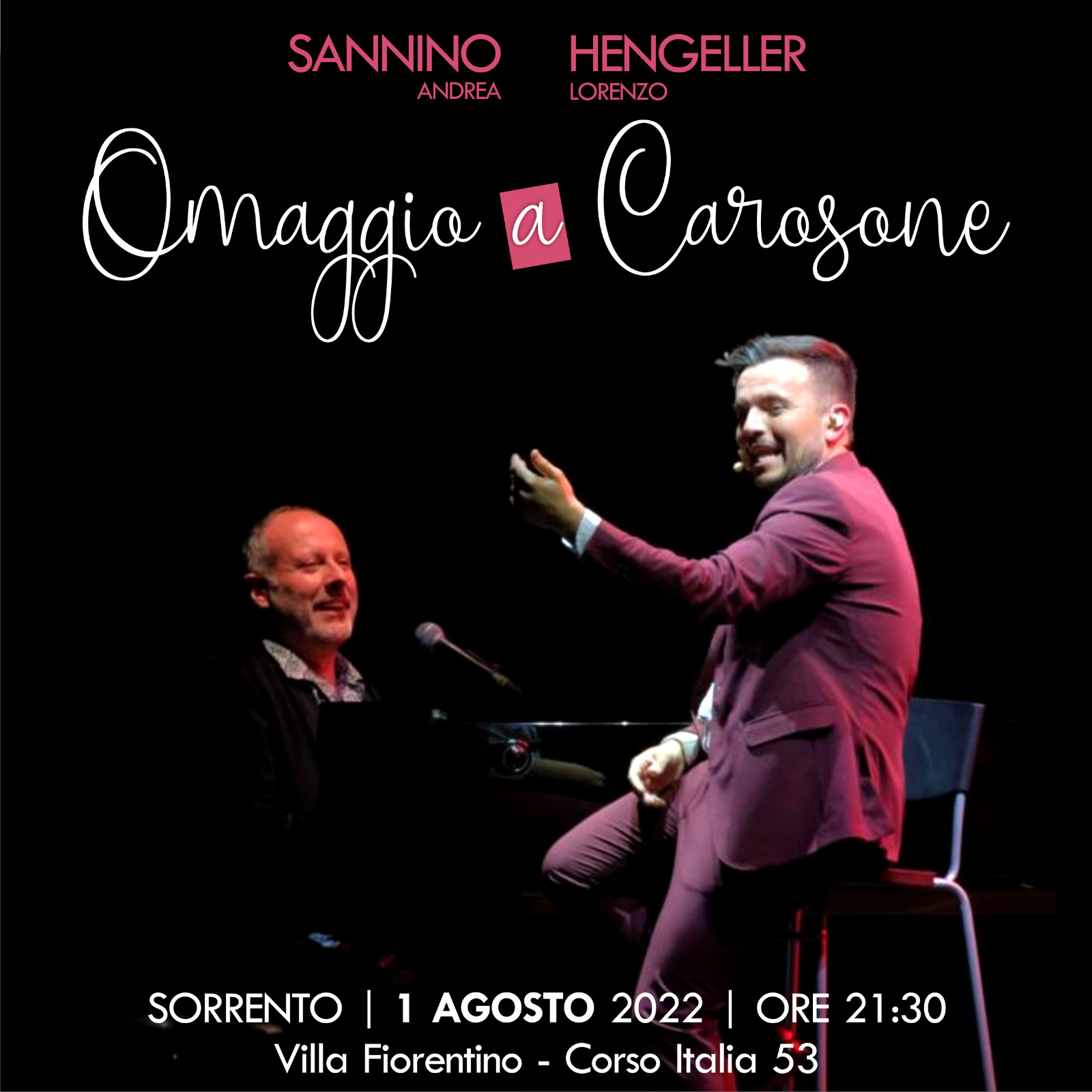 Eventi agosto Sorrento 2022 concerto “Omaggio a Carosone”