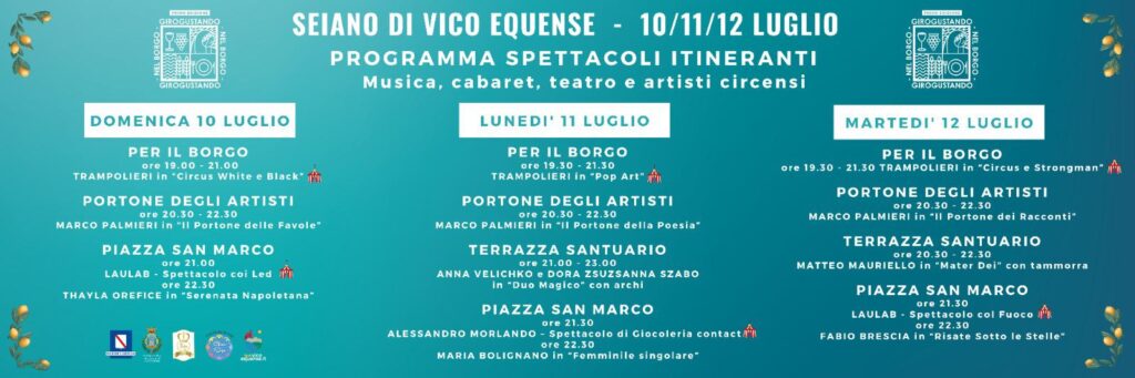 programma girogustando seiano eventi luglio 2022 vico equense
