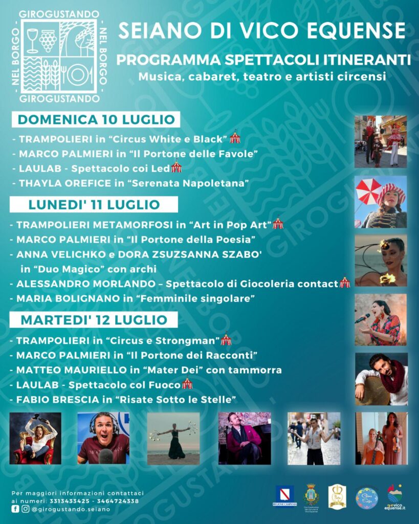 spettacoli girogustando seiano eventi luglio 2022 vico equense