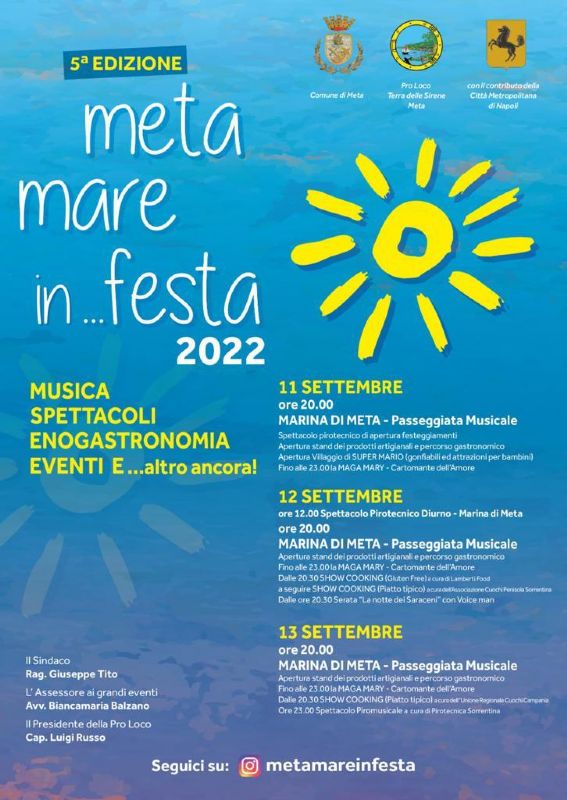 Eventi settembre 2022 Meta: Meta mare in… festa