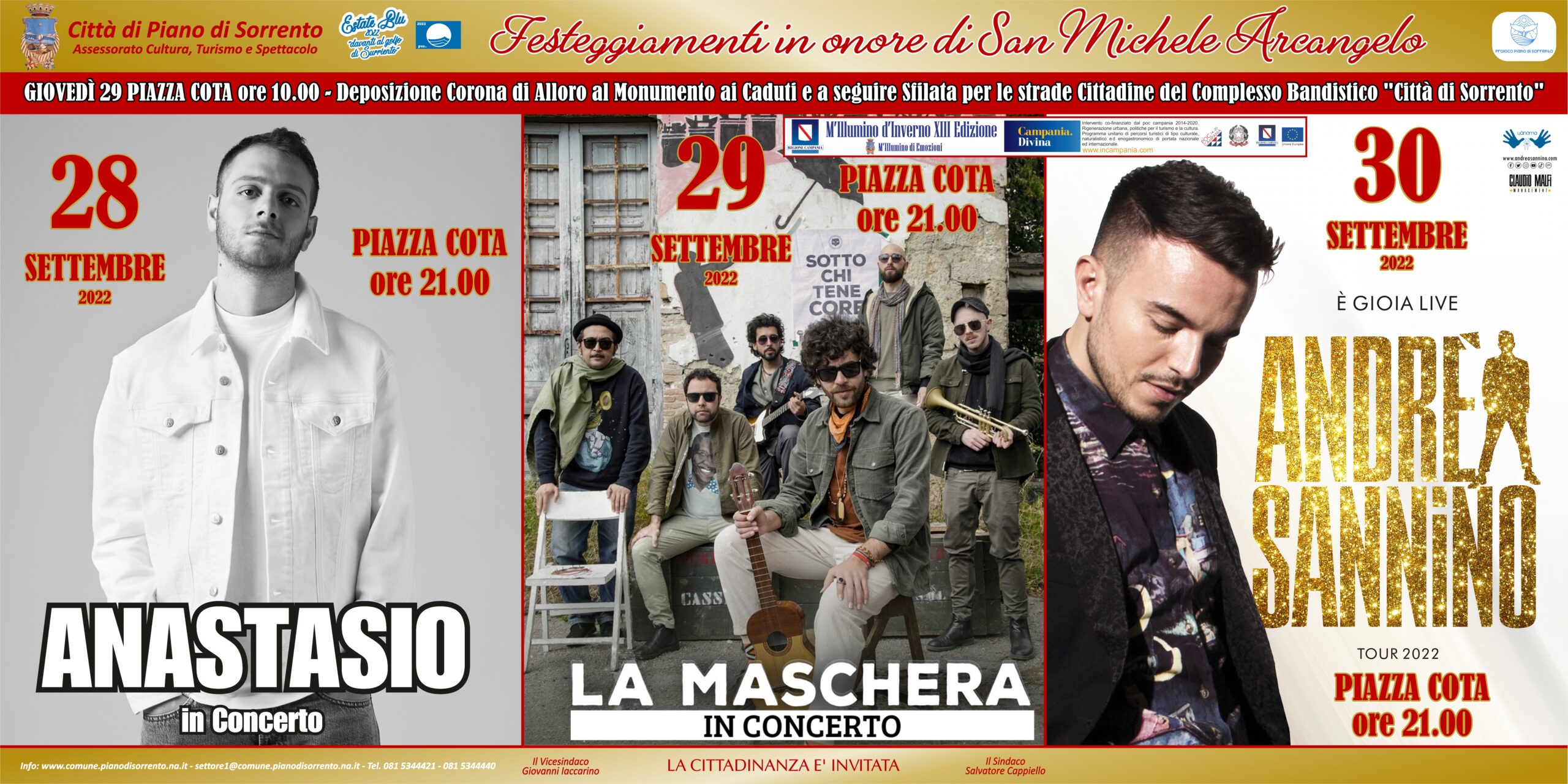Festa di San Michele 2022 a Piano di Sorrento: “La Maschera” in concerto