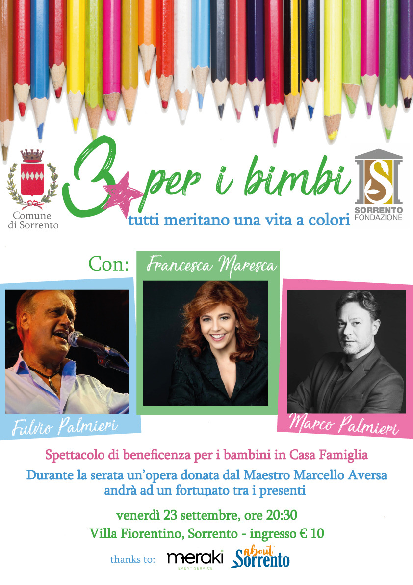 Eventi settembre 2022 Sorrento: Serata di Beneficenza a Villa Fiorentino