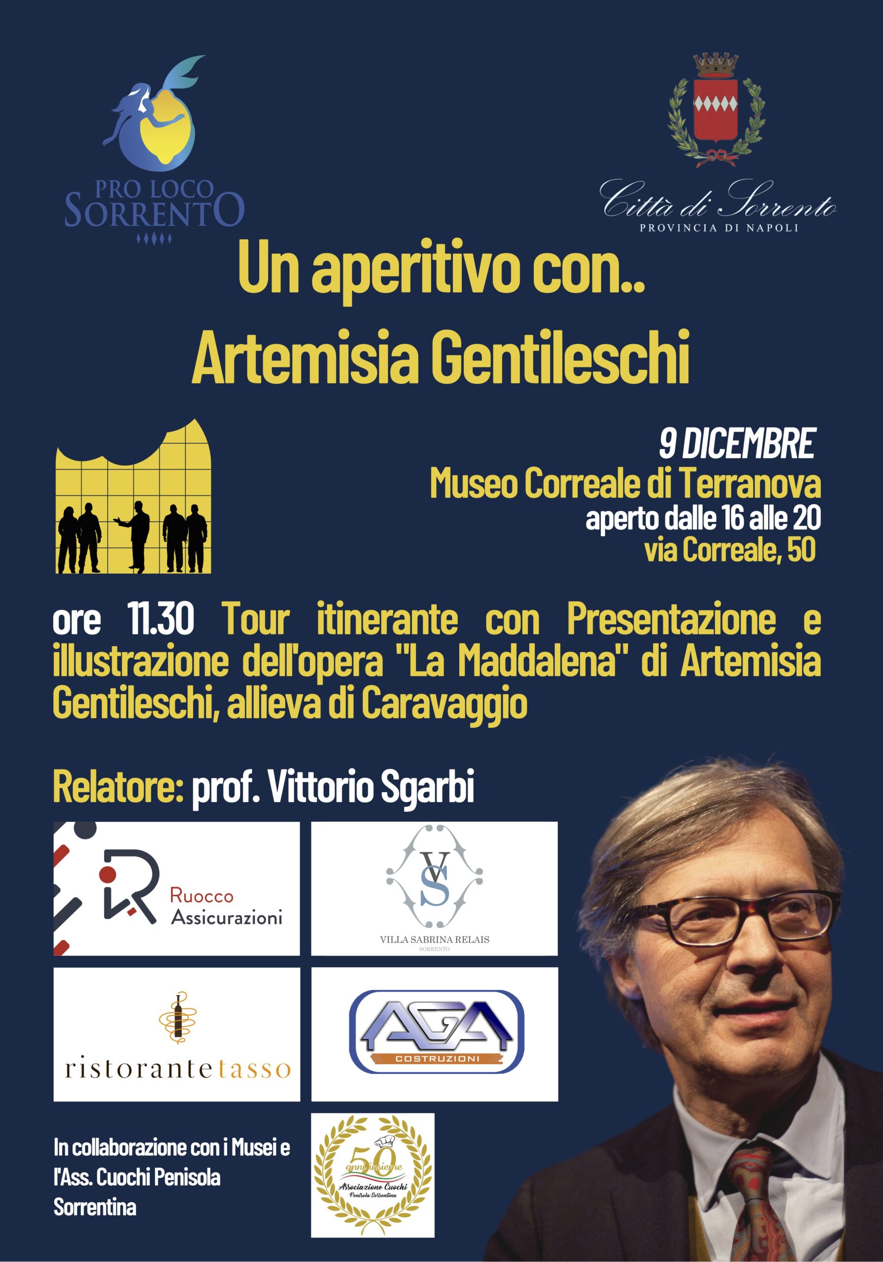 Eventi Natale 2022 a Sorrento: Un aperitivo con Artemisia Gentileschi