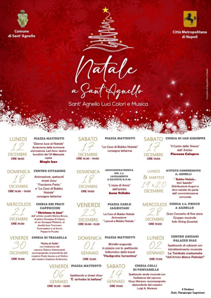calendario eventi natale a sant'agnello 2022