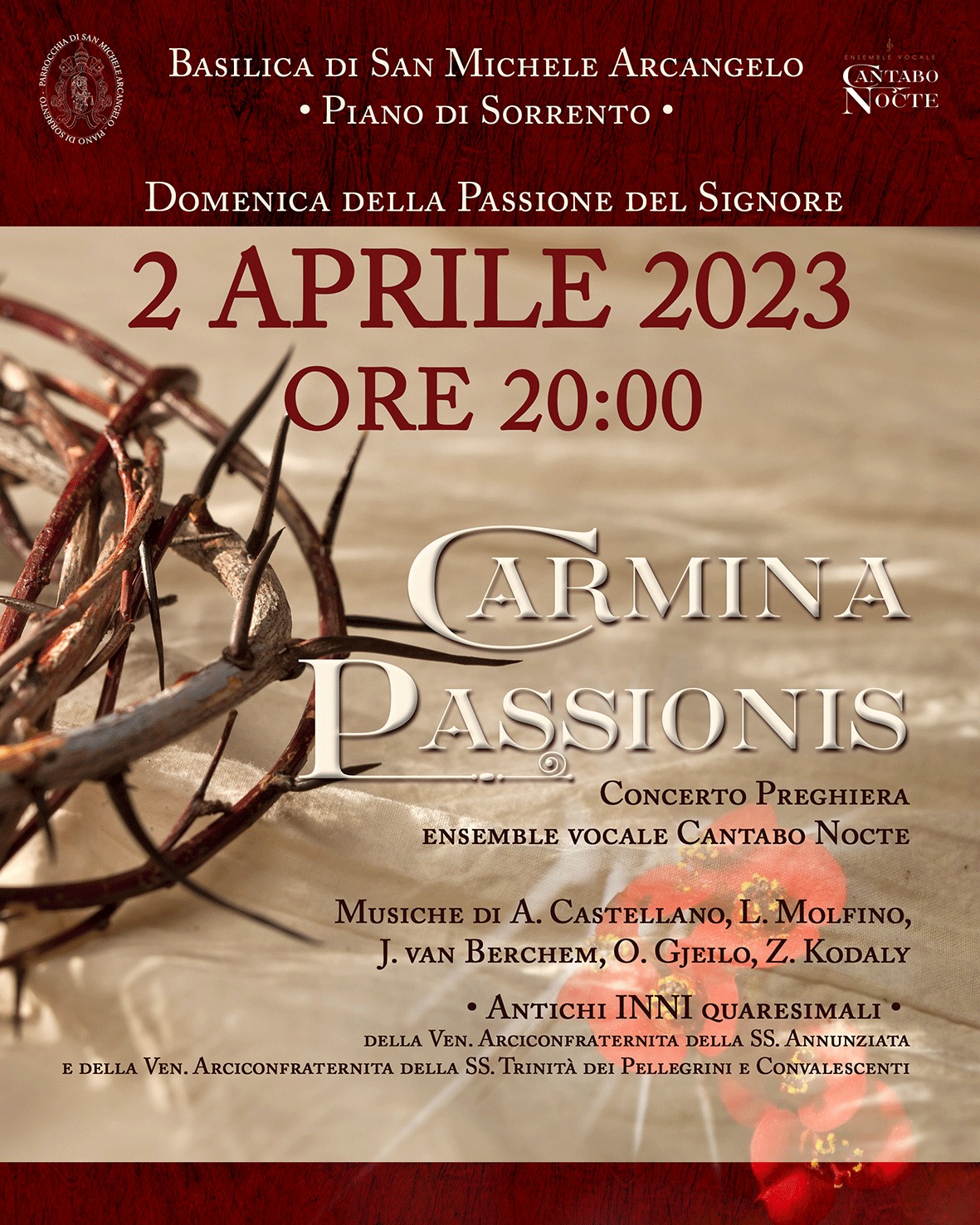 Settimana Santa 2023 Piano di Sorrento: Concerto “Carmina Passionis”