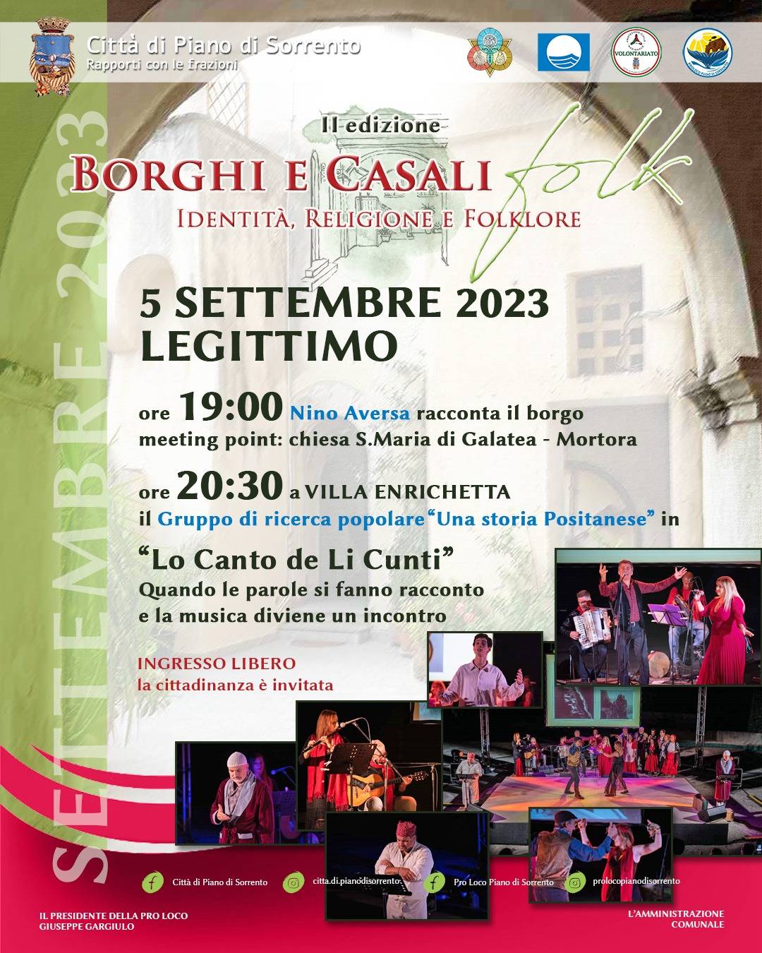 Borghi e Casali Folk 2023 Piano di Sorrento: 5 Settembre a Villa Enrichetta