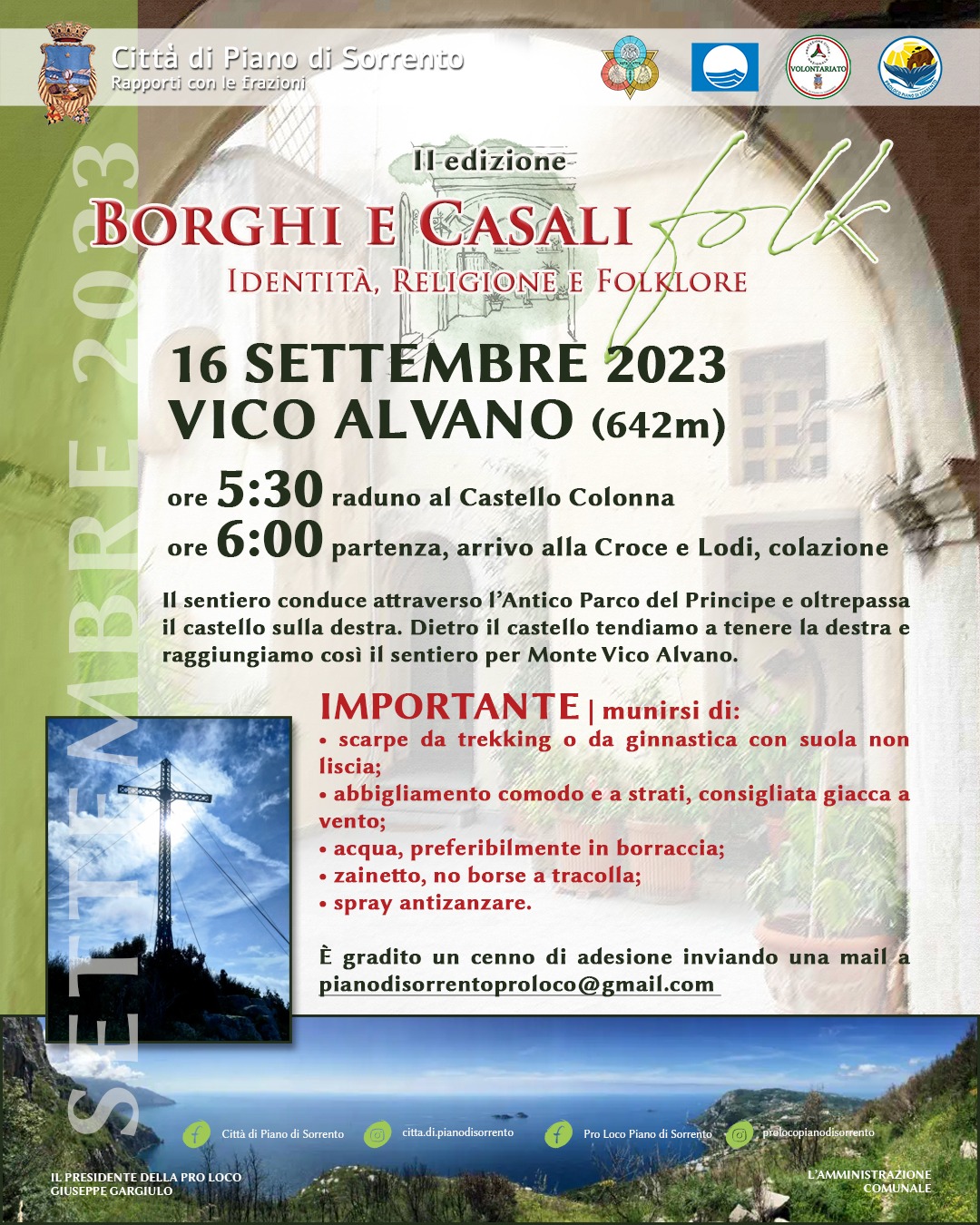 Borghi e Casali Folk 2023 Piano di Sorrento: 16 Settembre a Vico Alvano