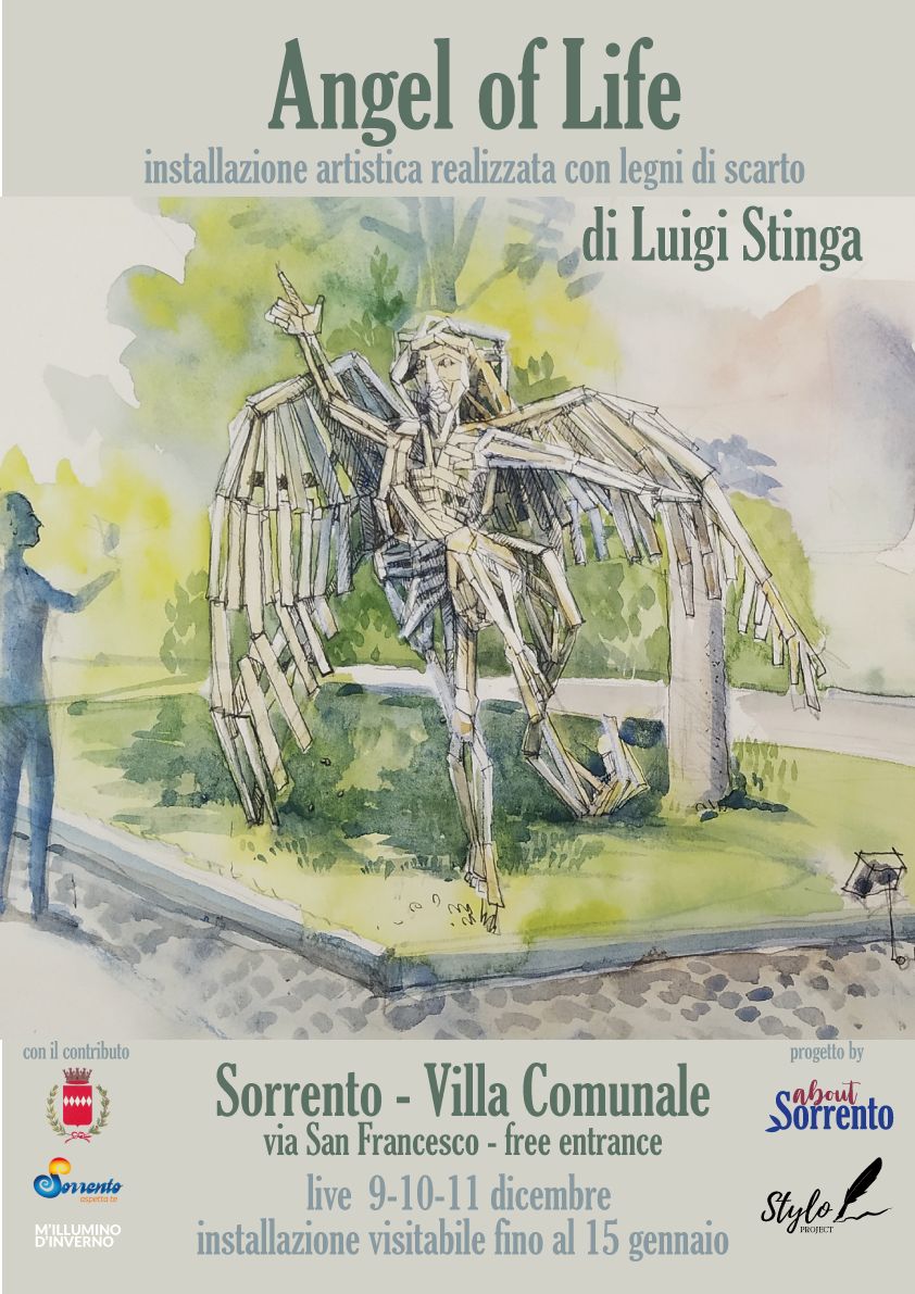 Natale 2023 a Sorrento: in Villa Comunale “Angel of Life” di Luigi Stinga