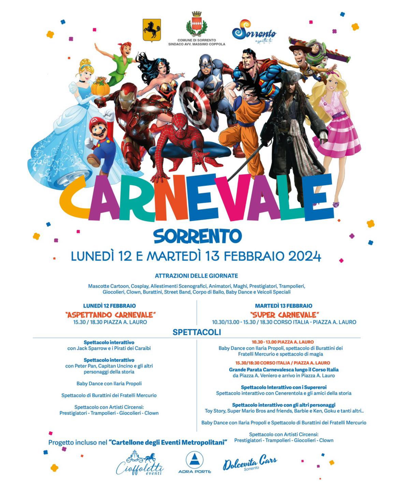 Carnevale 2024 a Sorrento – Il Programma