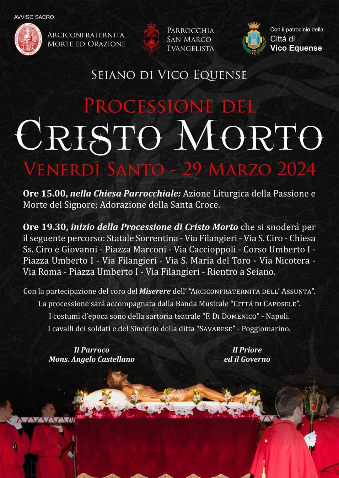 Settimana Santa 2024 Vico Equense: La Processione del Cristo Morto di Seiano