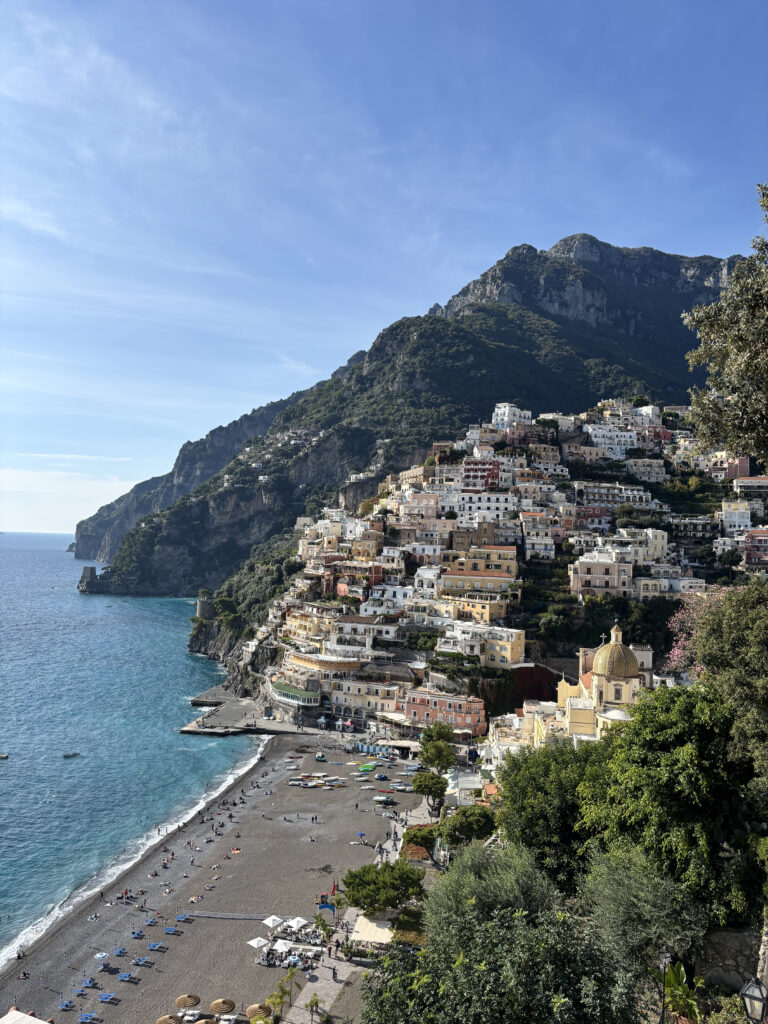 Positano beach Amalfi Coast day trips from sorrento abou sorrento 2024 Emma Ritter