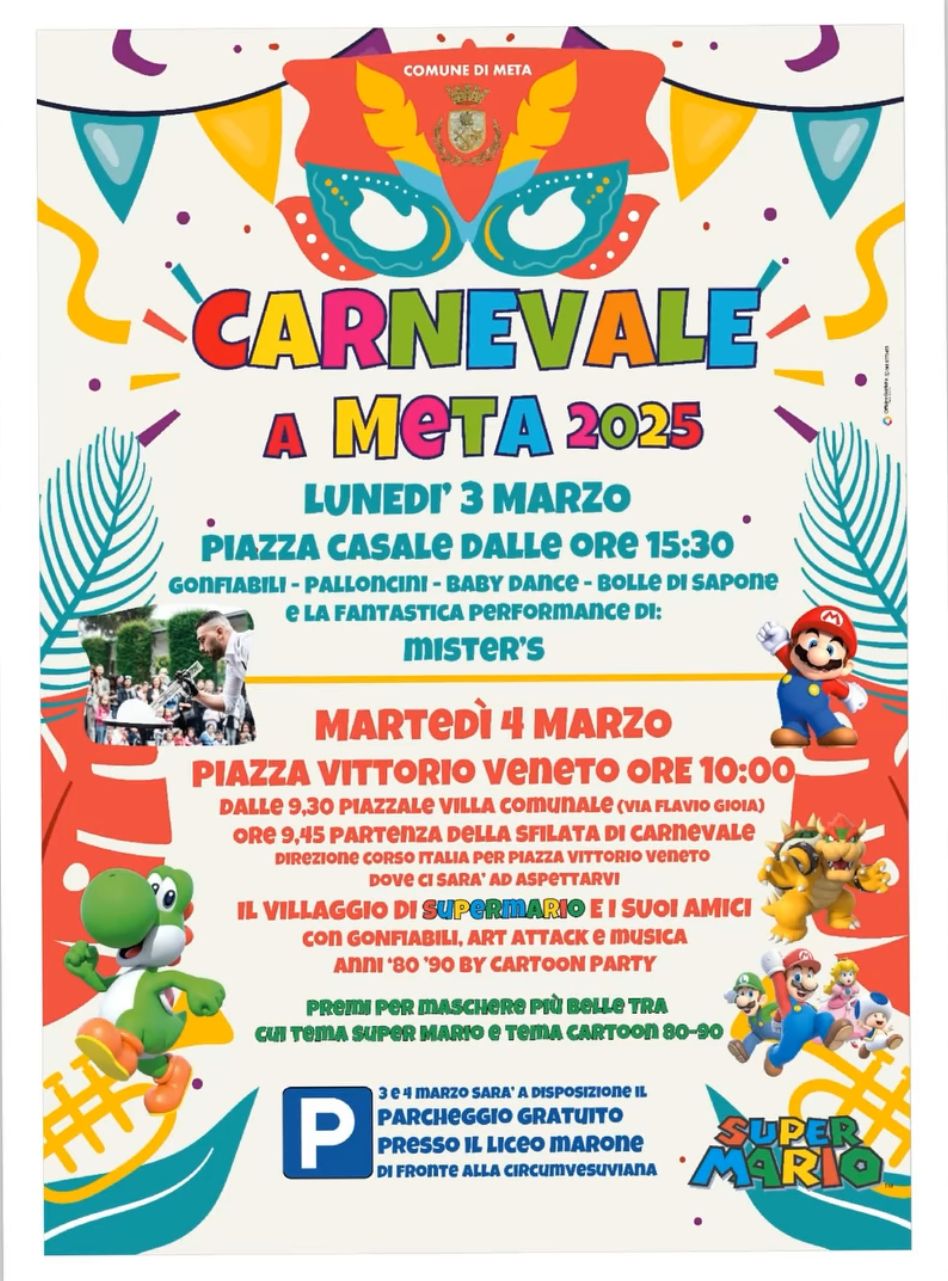 Carnevale 2025 a Meta – Il Programma