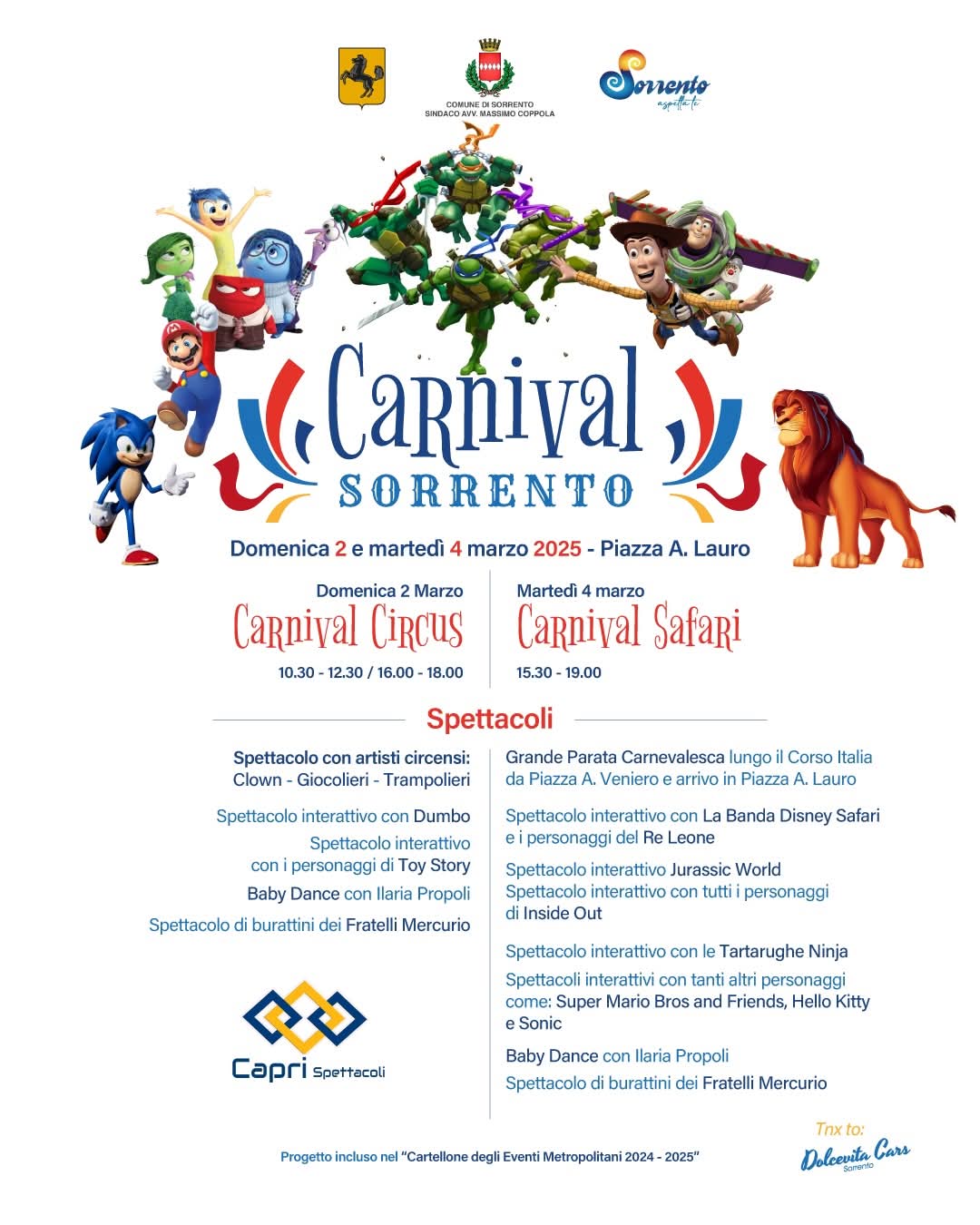 Carnevale 2025 a Sorrento – Il Programma