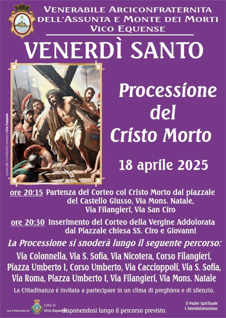 Processione viola vico equense venerdì santo 2025