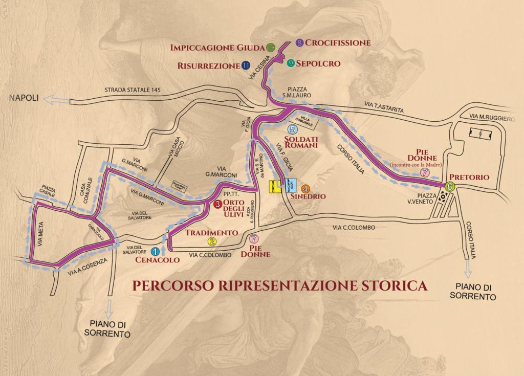 MAPPA percorso la via della croce 2025 meta