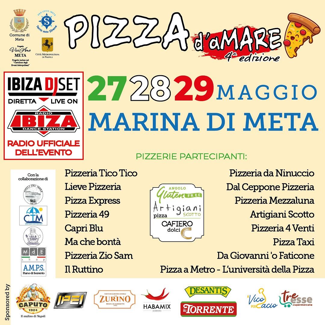 27-28 e 29 Maggio 2025 Pizza d’aMare alla Marina di Meta