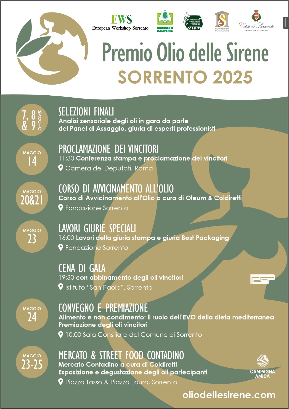 A Sorrento il Premio Internazionale “Olio delle Sirene” 2025