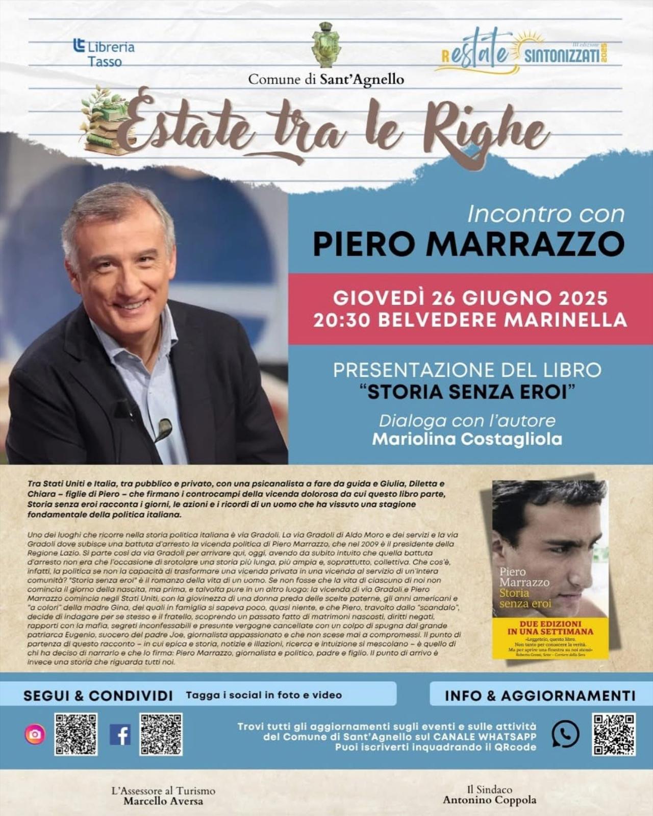 Sant’agnello: Piero Marrazzo presenta “Storia senza eroi”
