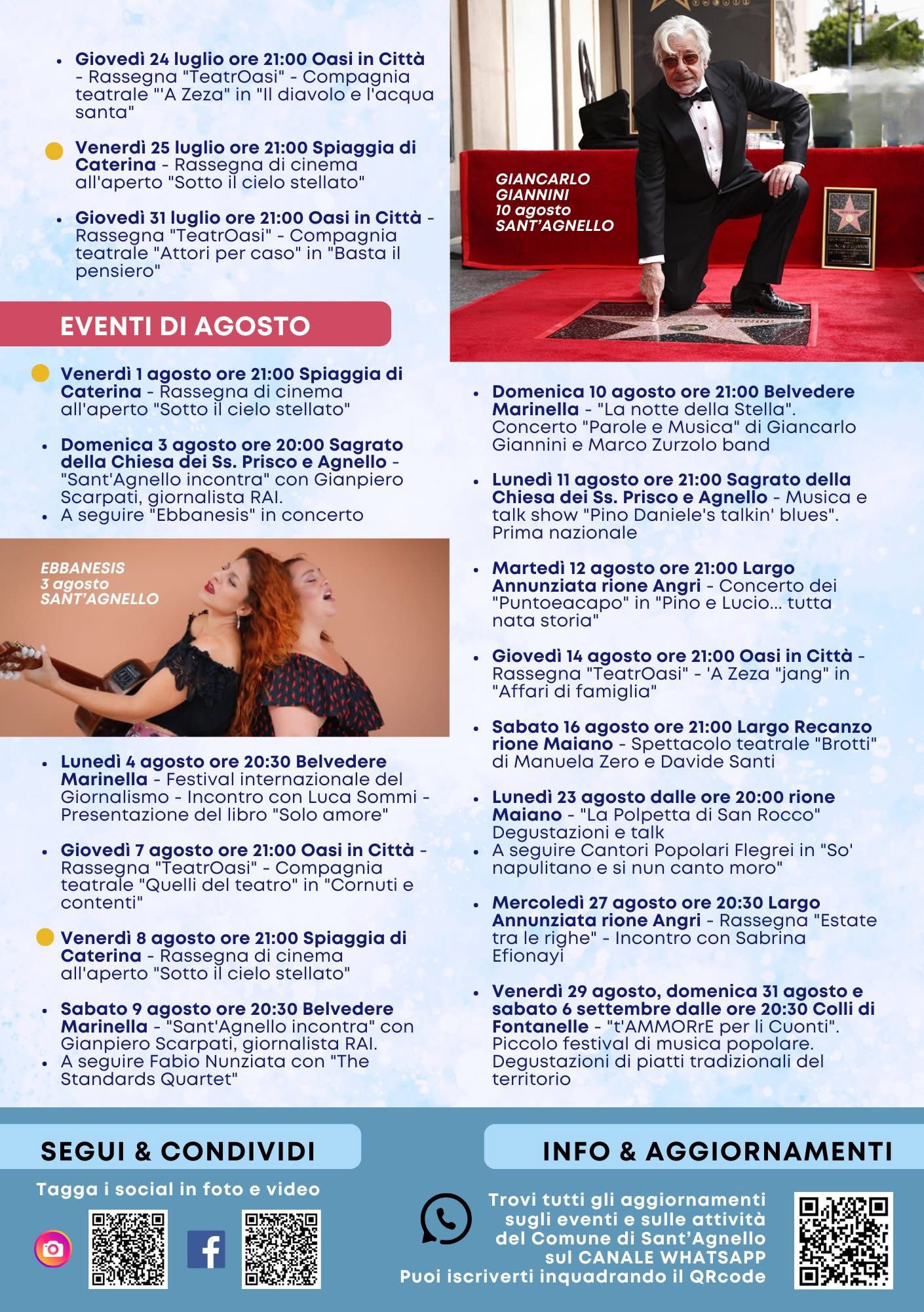 Restate Sintonizzati 2025 Sant’Agnello – Eventi di Agosto