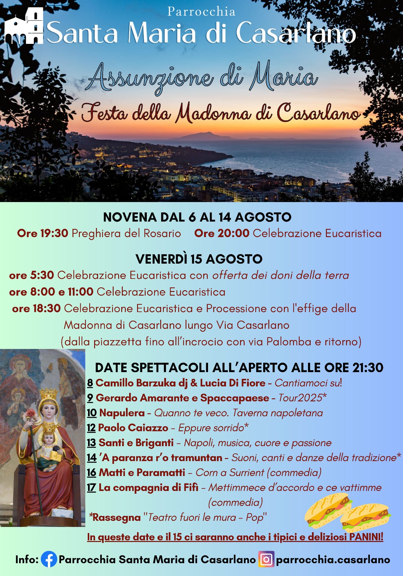 Festa della Madonna di Casarlano 2025: programma completo