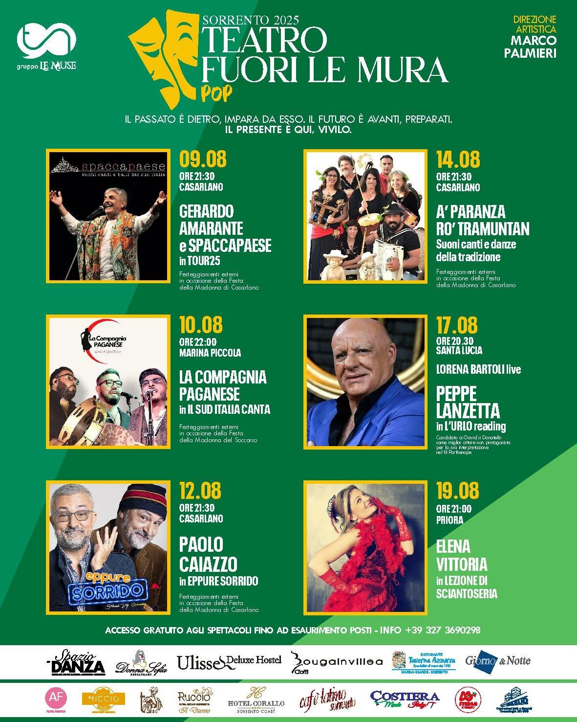 Teatro Fuori le Mura 2025: il festival di teatro urbano torna a Sorrento