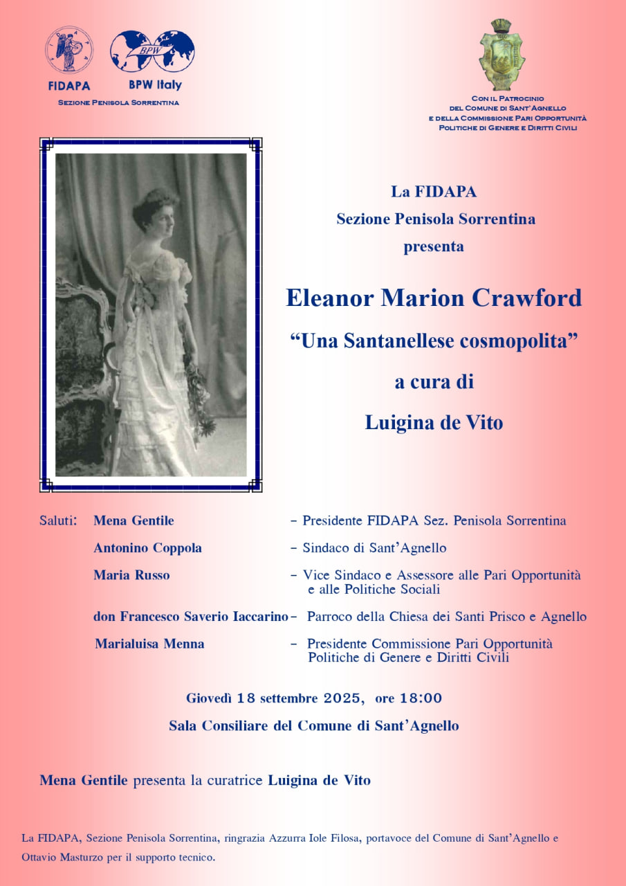Sant’Agnello celebra Eleanor Marion Crawford: presentazione del manoscritto il 18 settembre 2025