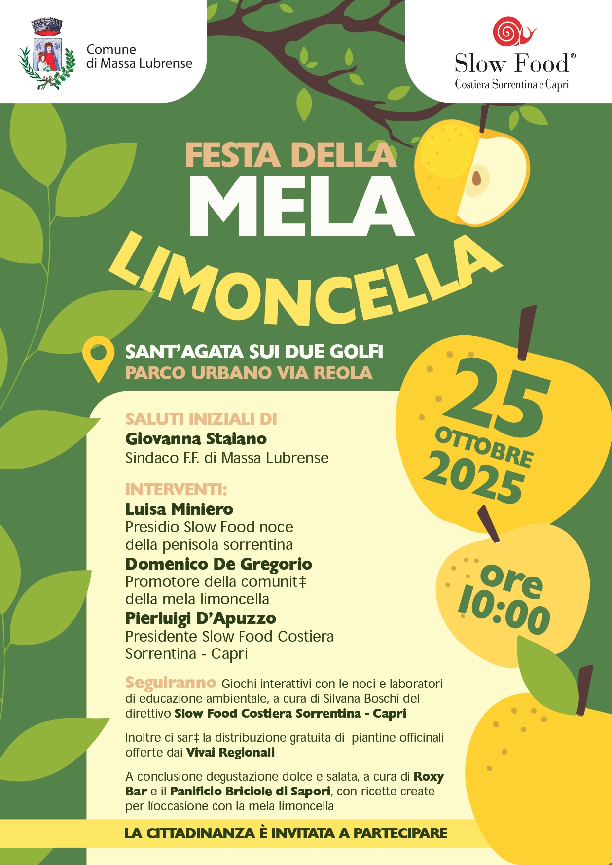 Limoncella Apple Festival 2025 in Sant’Agata sui Due Golfi: Complete program