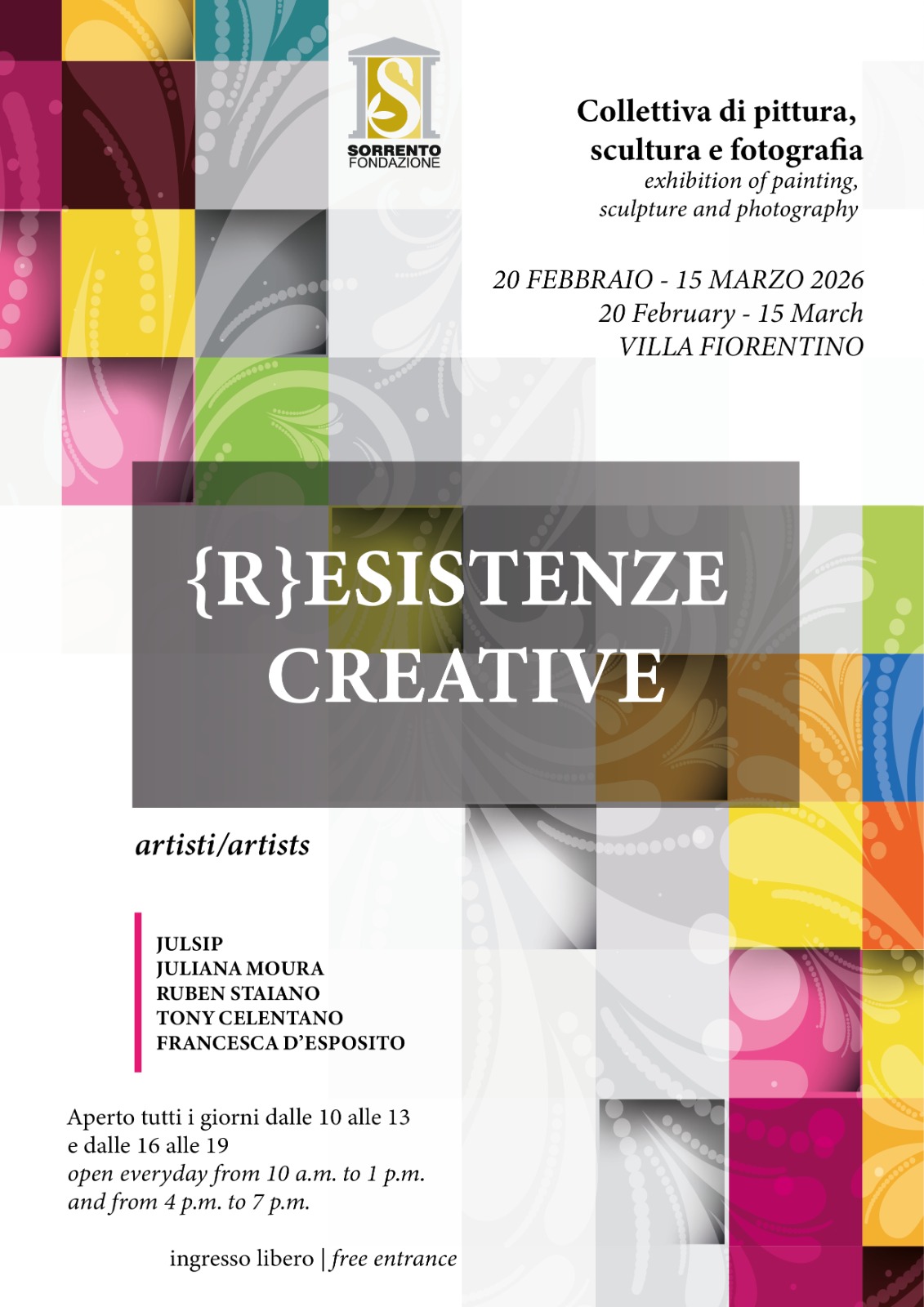 Resistenze Creative: mostra di pittura, scultura e fotografia a Villa Fiorentino